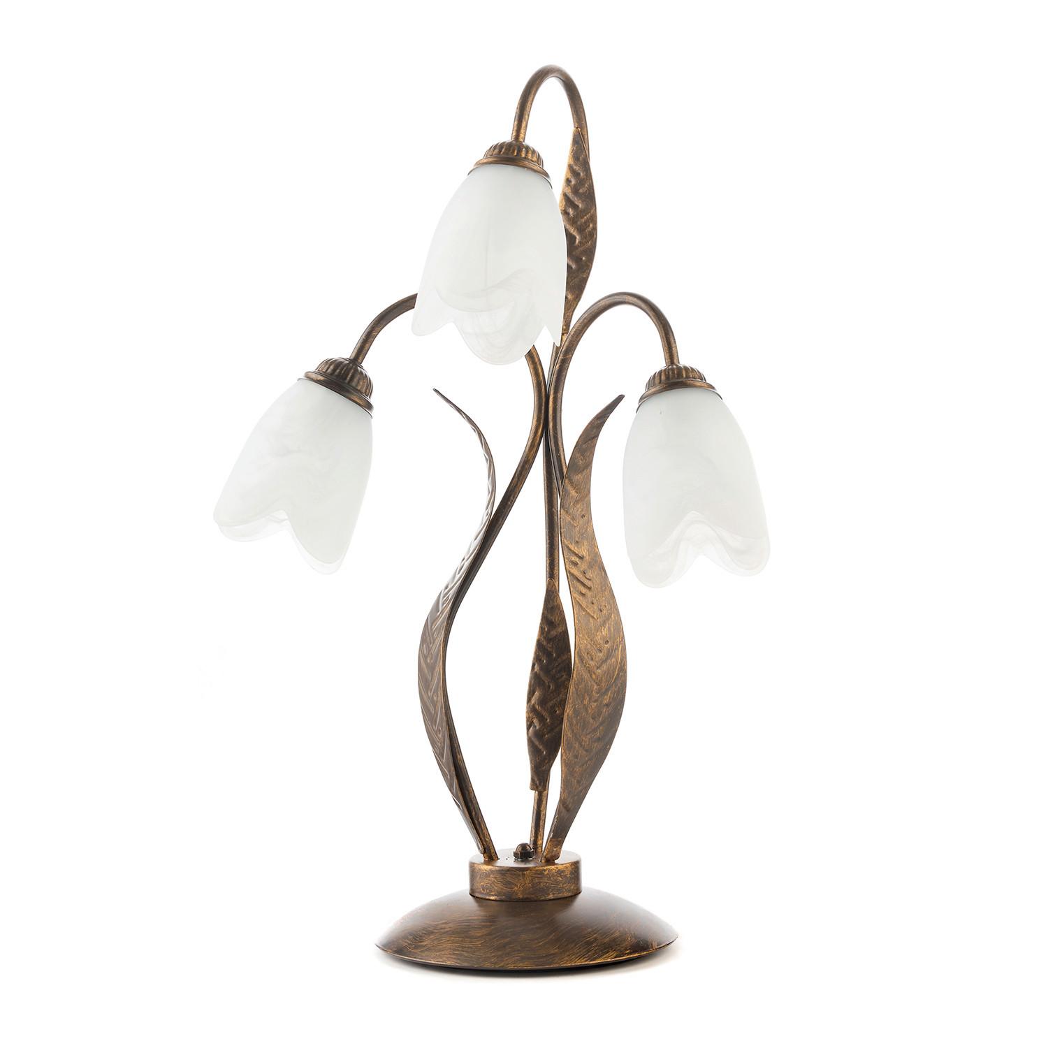 Tischleuchte 4240/Lg - Bronzefarben, KONVENTIONELL, Glas/Metall (48/61/48cm)