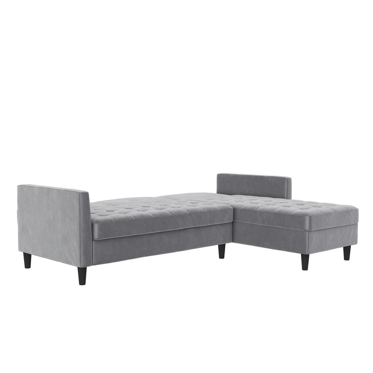 Ecksofa Palermo Grau, mit Stauraum - Schwarz/Grau, Basics, Textil (213/154cm) - Livetastic
