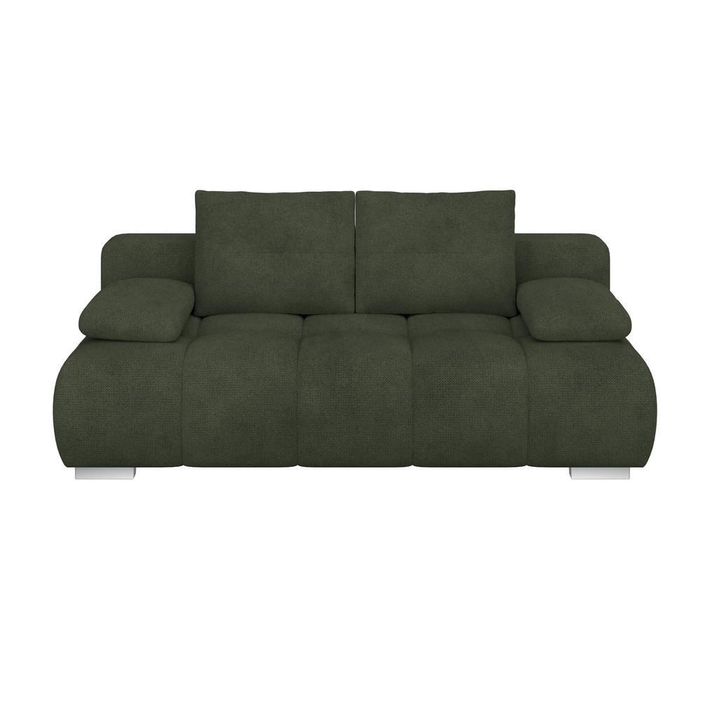 Boxspringsofa mit Bettkasten Webstoff wintermoos, B: 206