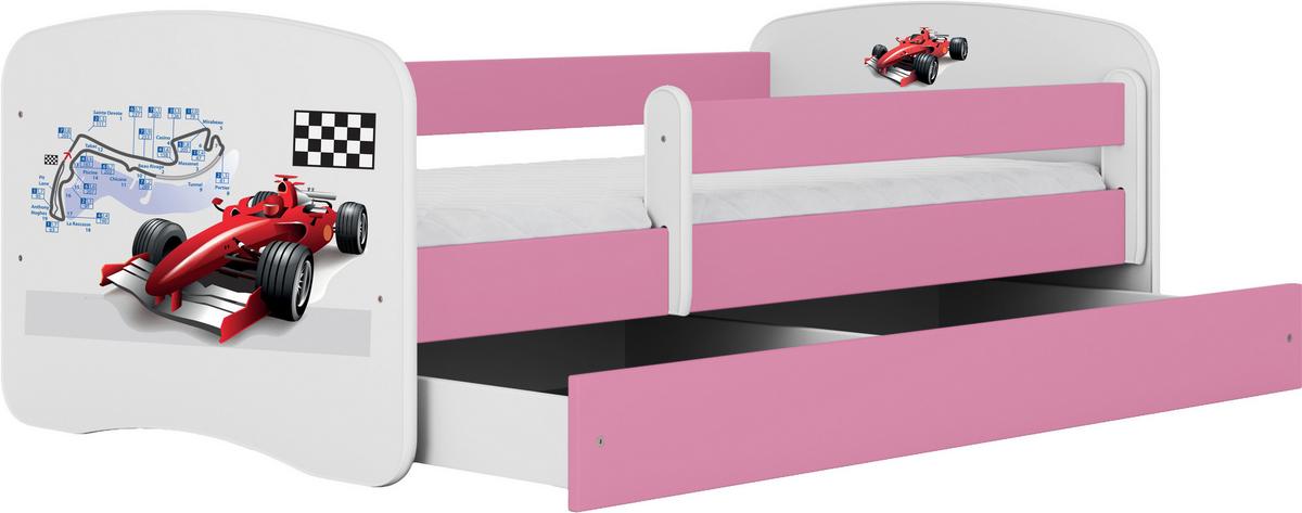 Kinder-/Juniorbett Babydreams inkl. Matratze 80x160 - Pink/Birkefarben, MODERN, Holz/Holzwerkstoff (80/160cm) - MID.YOU