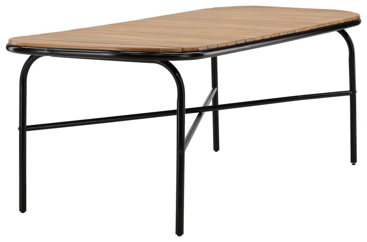 Gartentisch Holmbeck Akazienholz/metall L 200 Cm - Schwarz, KONVENTIONELL, Holz/Metall (200/90/75cm) - Gardenson