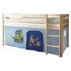 Spielbett Malte Blau Kiefer Massiv 90 Cm Absturzsicherung - Naturfarben/Dunkelblau, Natur, Holz (90/200cm) - MID.YOU
