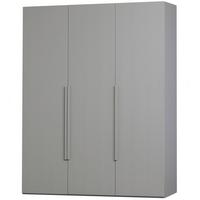 Drehtürenschrank Rens, Grau B: 165 Cm - Walnussfarben/Grau, Design, Holz (165/210/58cm) - Livetastic