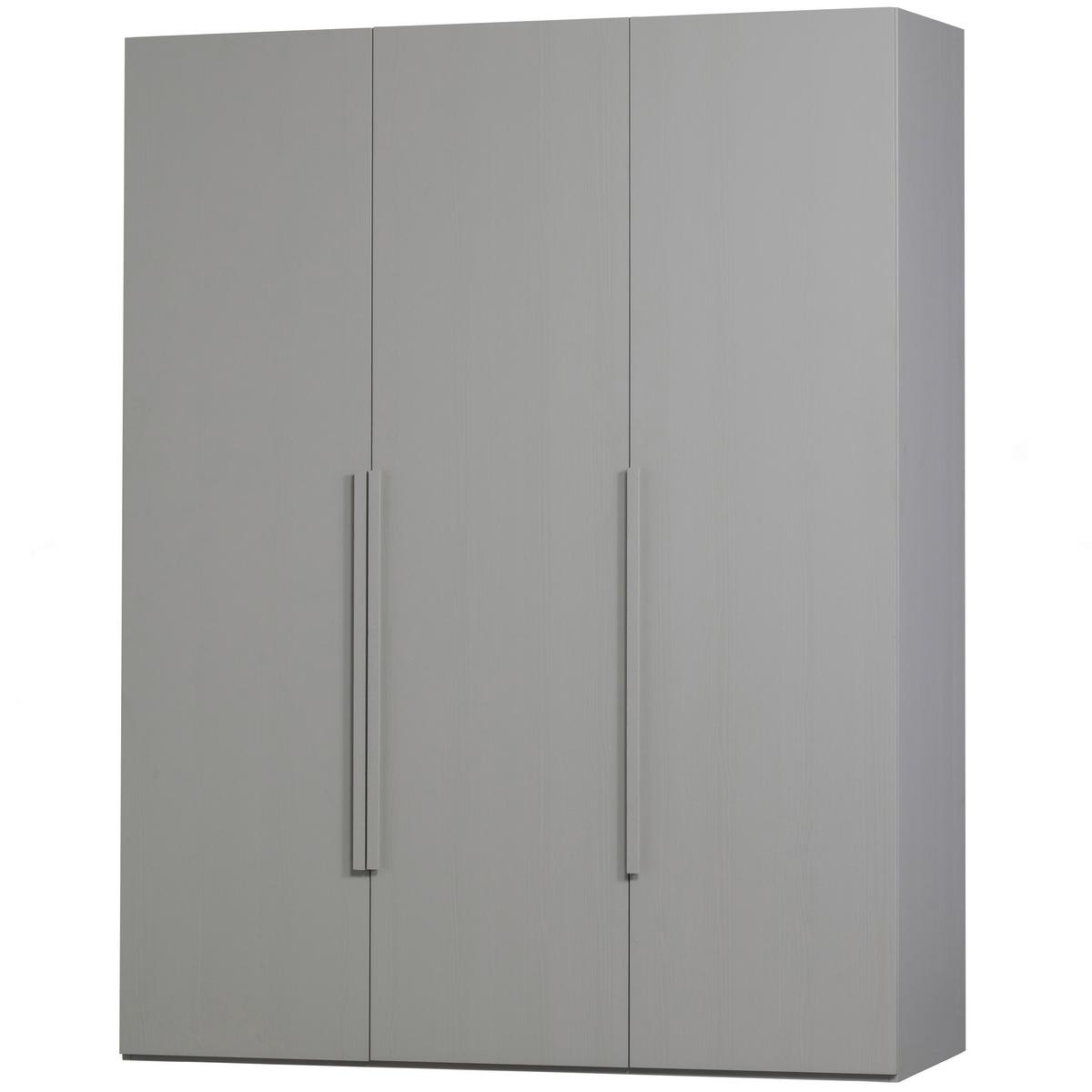 Drehtürenschrank Rens, Grau B: 165 Cm - Walnussfarben/Grau, Design, Holz (165/210/58cm) - Livetastic