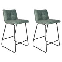 Barhocker-set Jeremy - Schwarz/Mintgrün, KONVENTIONELL, Textil/Metall (44/87/50cm) - MID.YOU