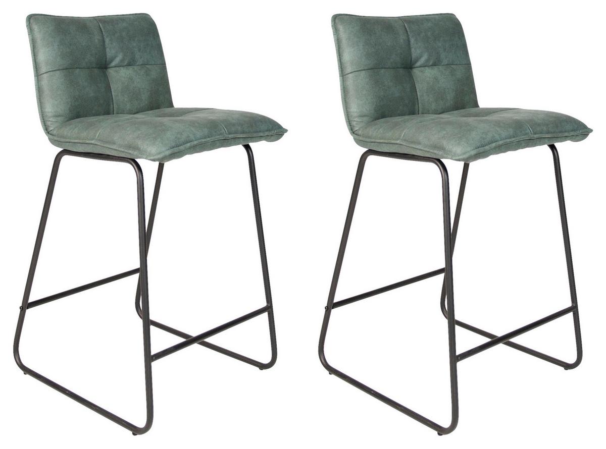 Barhocker-set Jeremy - Schwarz/Mintgrün, KONVENTIONELL, Textil/Metall (44/87/50cm) - MID.YOU