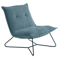 Polstersessel Vico Stoffbezug Denim - Blau/Schwarz, Basics, Textil/Metall (69/76/86cm) - MID.YOU