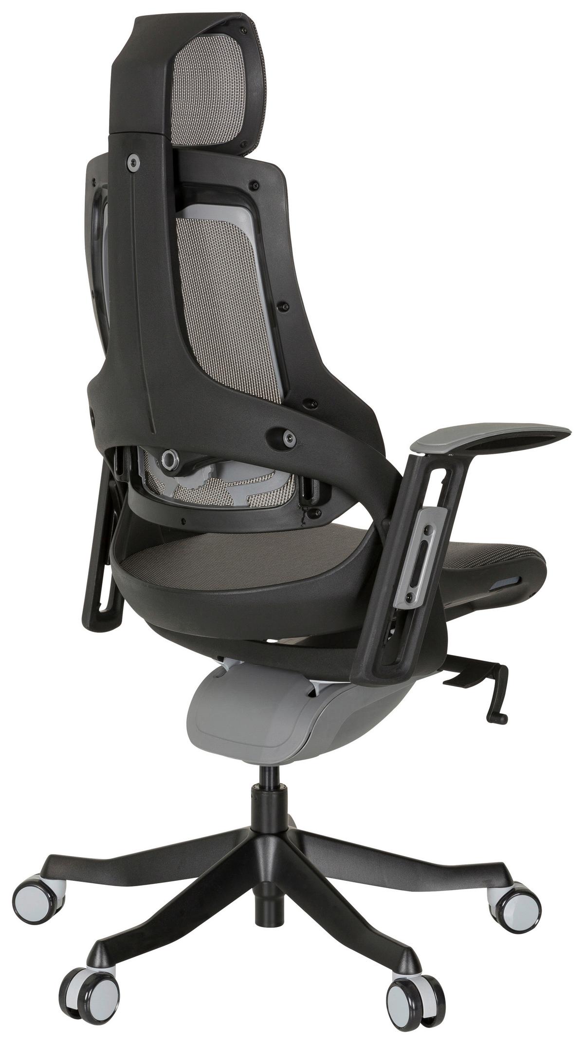 Drehstuhl Spektre Black Höhenverstellbar Grau/schwarz - Schwarz/Grau, MODERN, Kunststoff/Textil (67/116/54cm) - MID.YOU