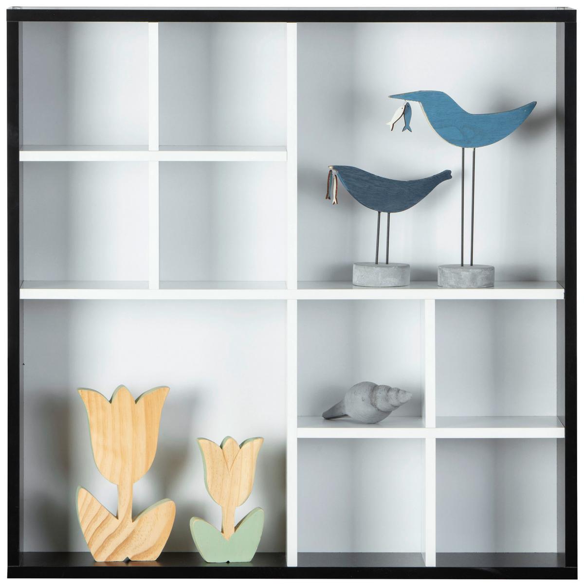 Wandregal Dekor Arizona B: 70 Cm Schwarz/weiß - Schwarz/Weiß, MODERN, Holzwerkstoff (70/70/13cm) - MID.YOU