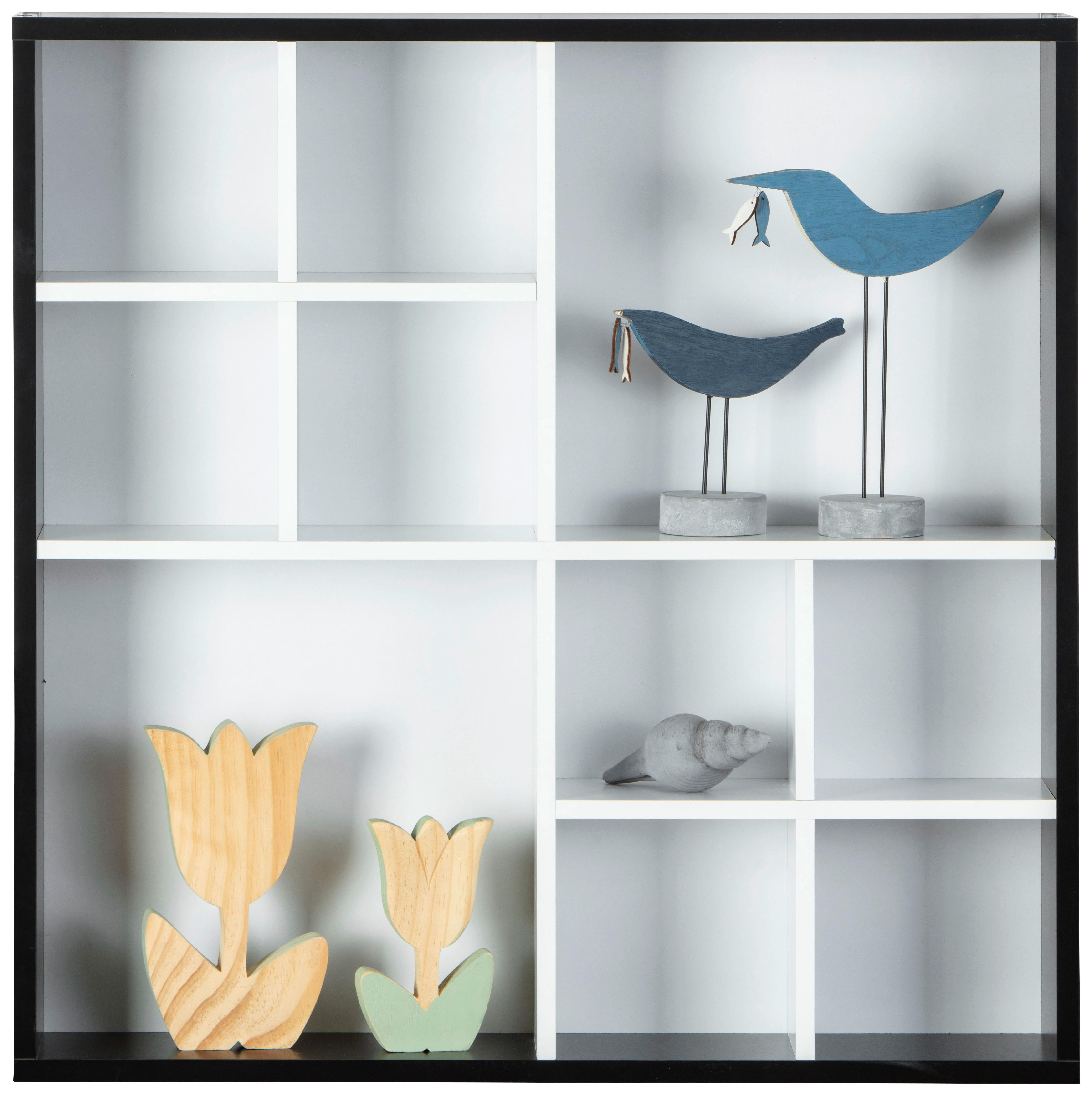 Wandregal Dekor Arizona B: 70 cm Schwarz/Weiß