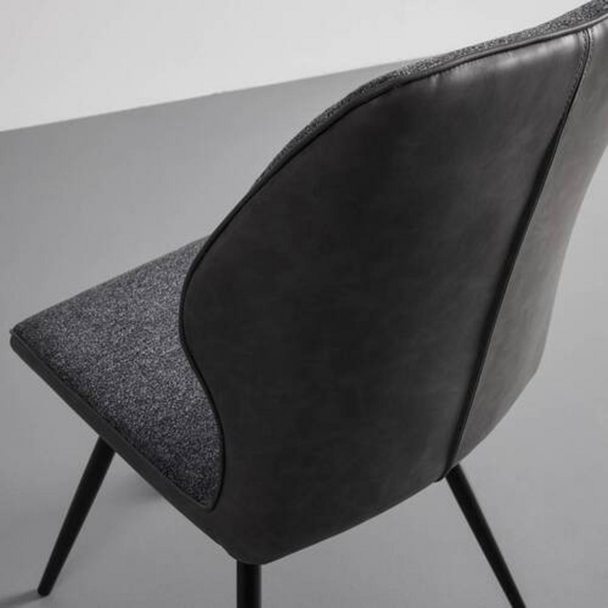 Jedálenská stolička Eva tmavosivá - čierna/tmavosivá, Modern, kov/drevo (49/91/59cm) - Bessagi Home