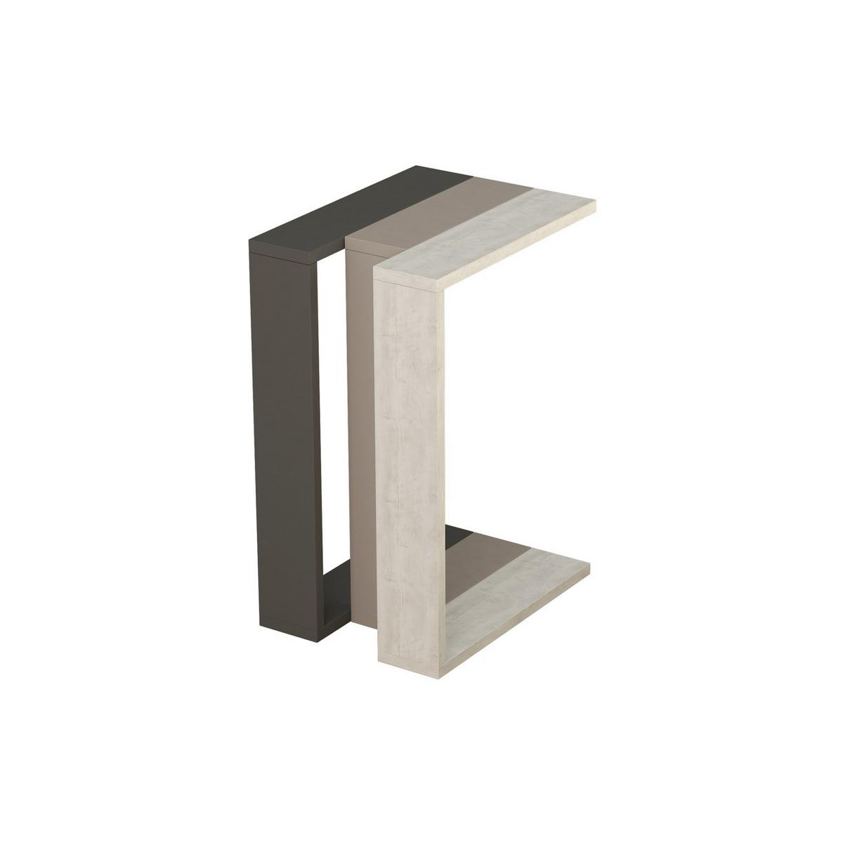 Beistelltisch Muju Beistelltisch - Anthrazit/Grau, Design, Holzwerkstoff (30/40/57cm) - Livetastic