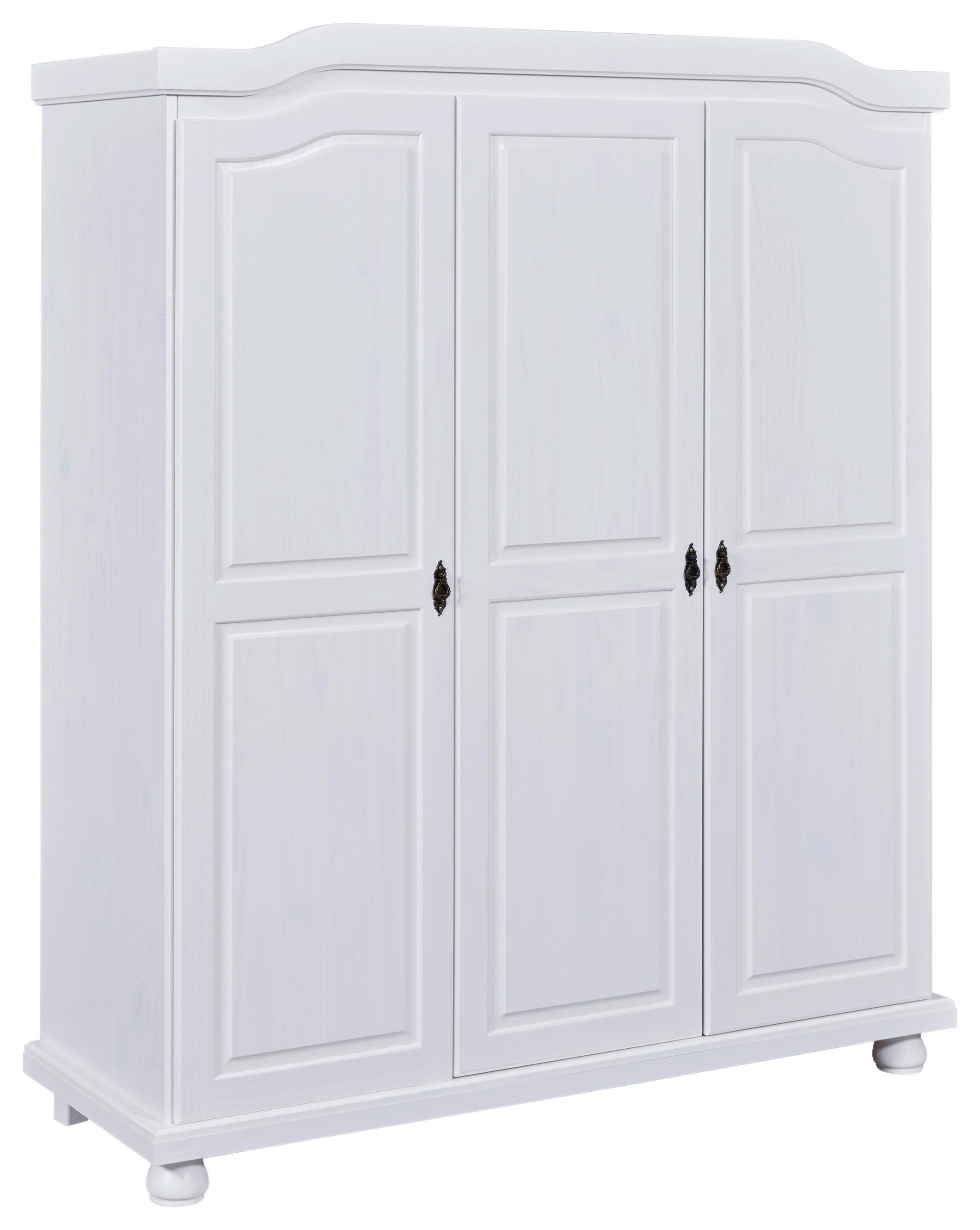 Drehtürenschrank Massiv 150cm Bastian, Weiß