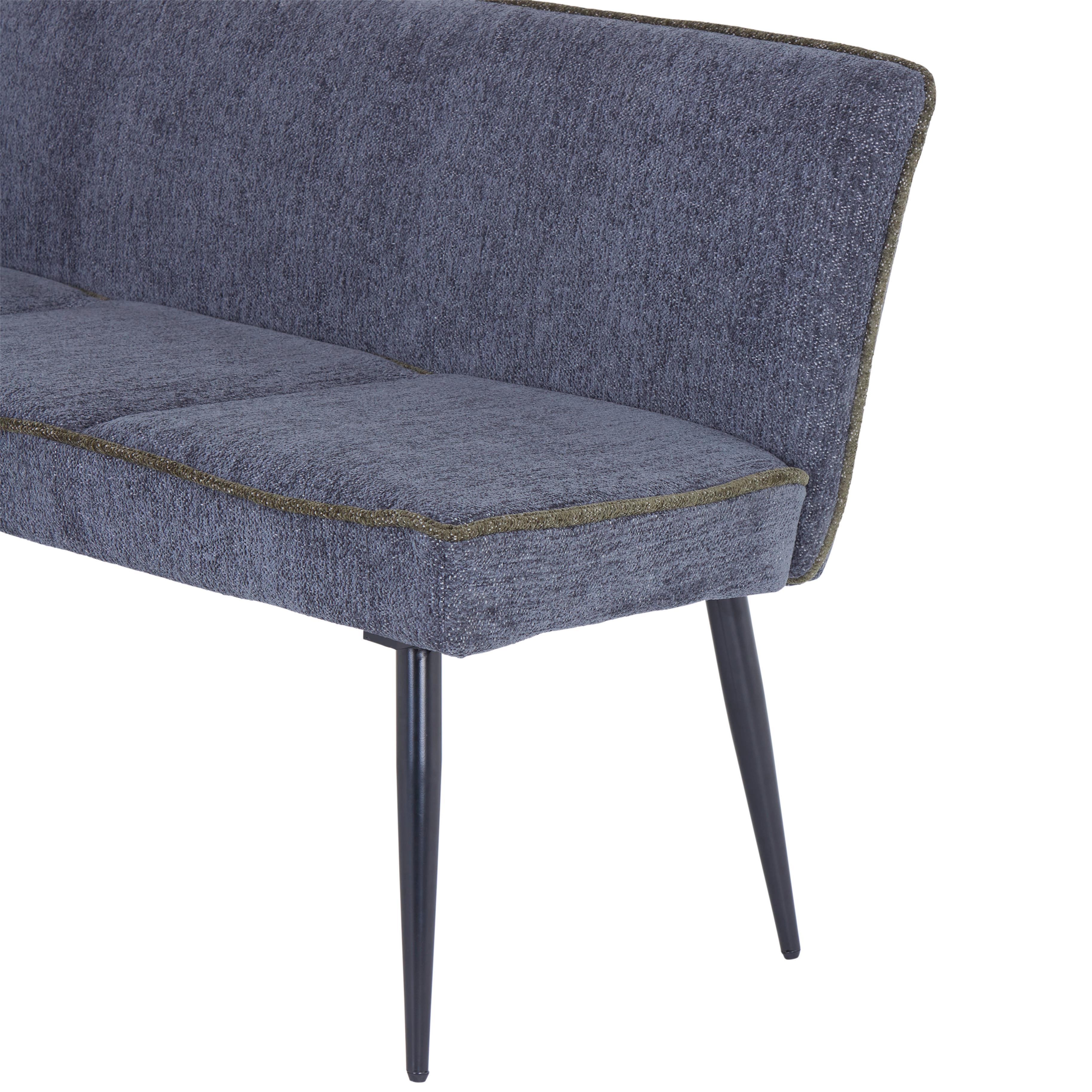 Eckbank Grün/Hellgrau Leinenoptik Cory 194x154 cm - Hellgrau/Schwarz, MODERN, Textil/Metall (194/154cm) - MID.YOU
