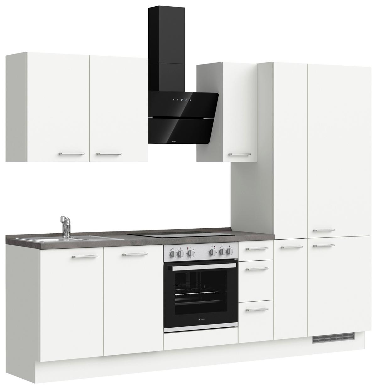 KÜCHENLEERBLOCK TOUCH HIGH - LINE, H3 RECHTS - Weiß/Grau, MODERN, Holzwerkstoff (270cm) - Nobilia