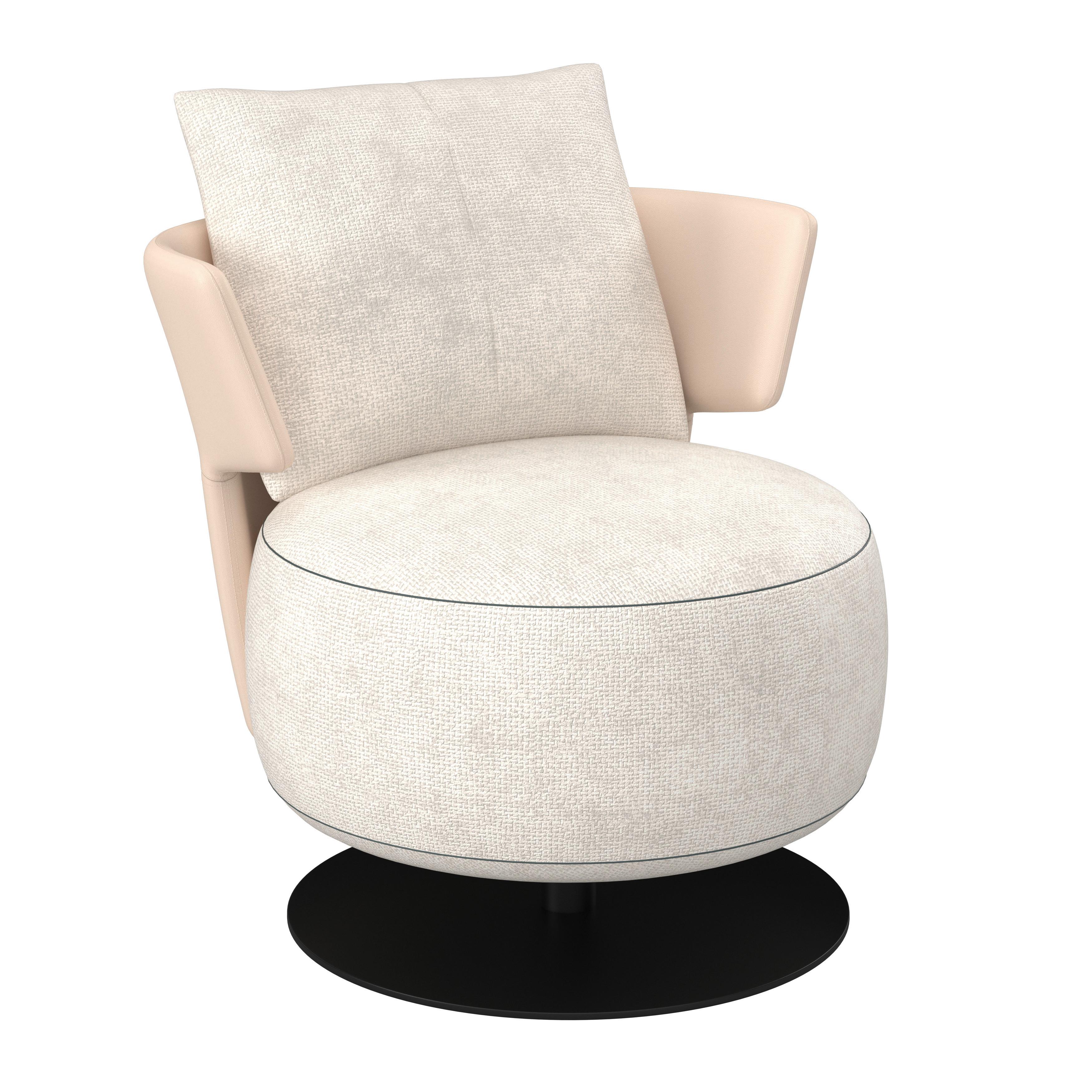 Křeslo NORA, béžová - černá/béžová, Moderní, kov/dřevo (80/80/80cm) - Bessagi Home