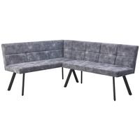 Eckbank Grau / Schwarz Milos 150x190 cm - Schwarz/Grau, MODERN, Textil/Metall (150/190cm)