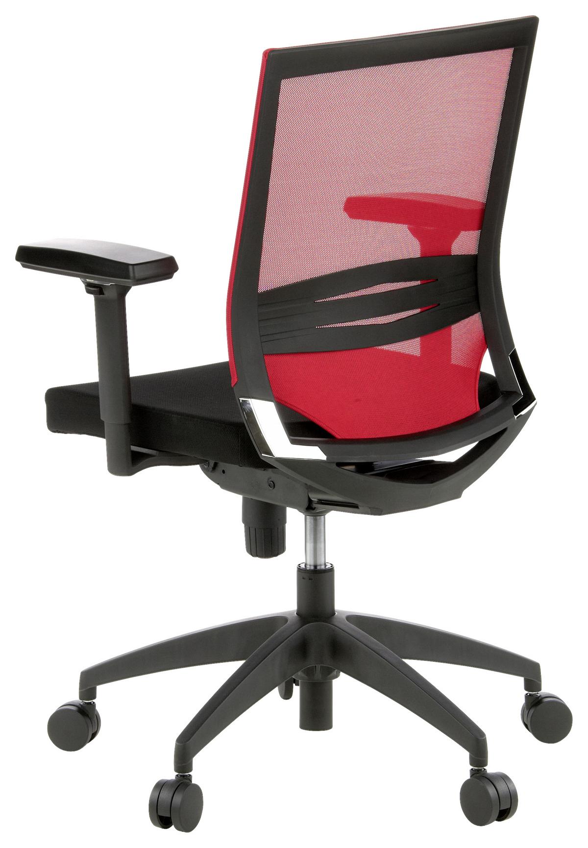 Drehstuhl Porto Base Rot/Schwarz - Rot/Schwarz, MODERN, Kunststoff/Textil (59/108/44cm) - MID.YOU