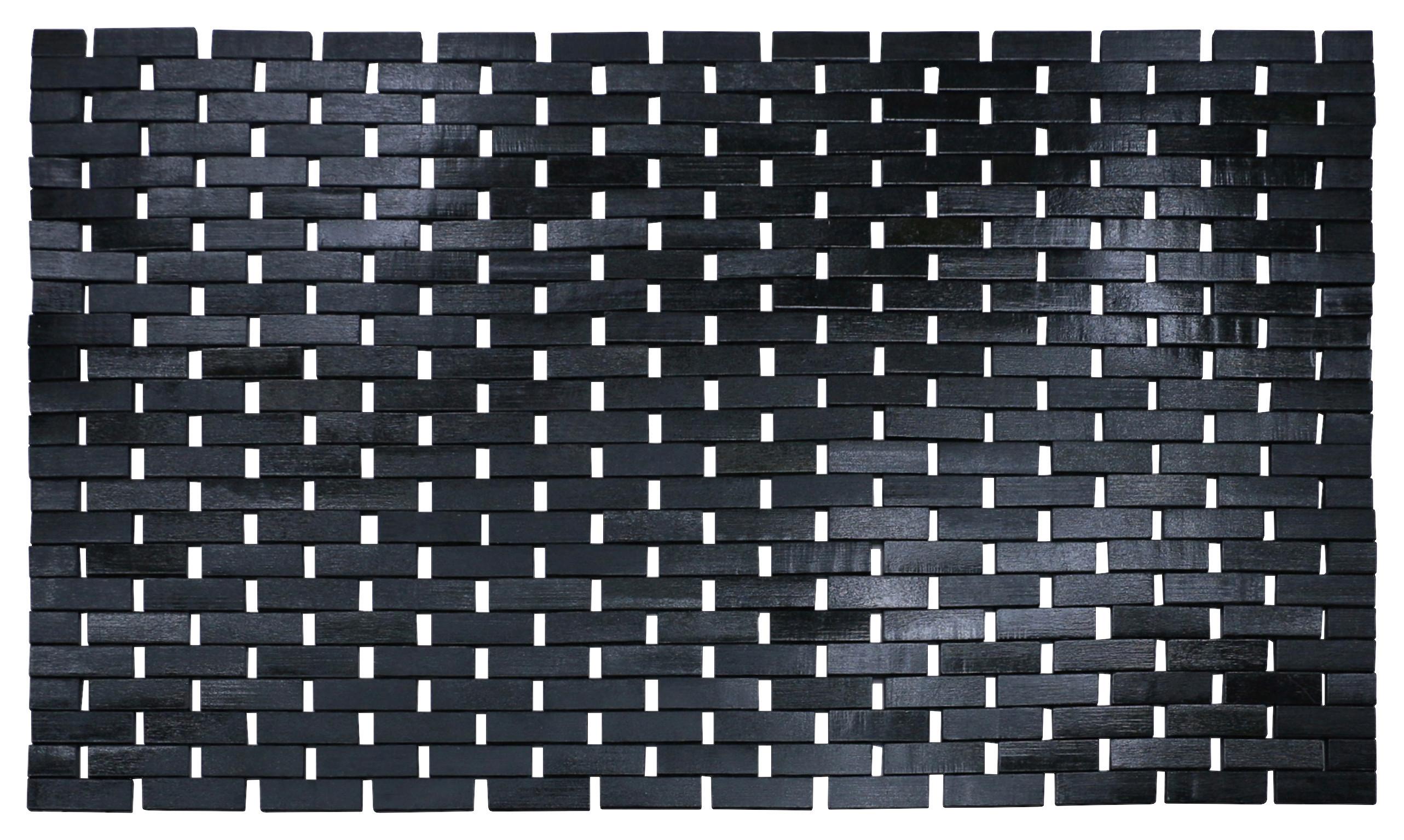 Badematte Bamboo - Schwarz, MODERN, Textil (50/80cm) - Luca Bessoni