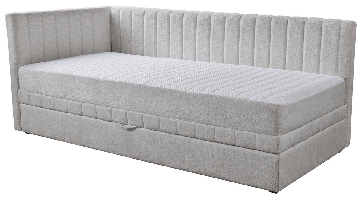 Schlafsofa Roma, Hellgrau B: 212 Cm - Hellgrau/Schwarz, Design, Holz/Holzwerkstoff (212/83/99cm) - MID.YOU