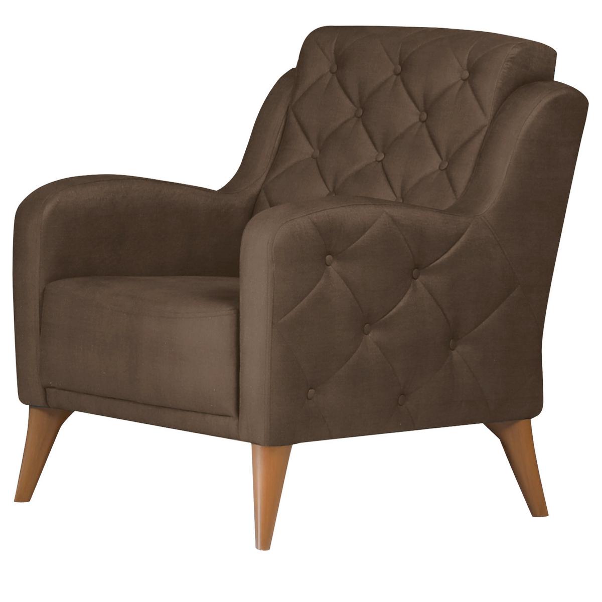 Polstersessel Leton Webstoff Braun - Hellbraun/Braun, Design, Textil (75/76/92cm) - Livetastic