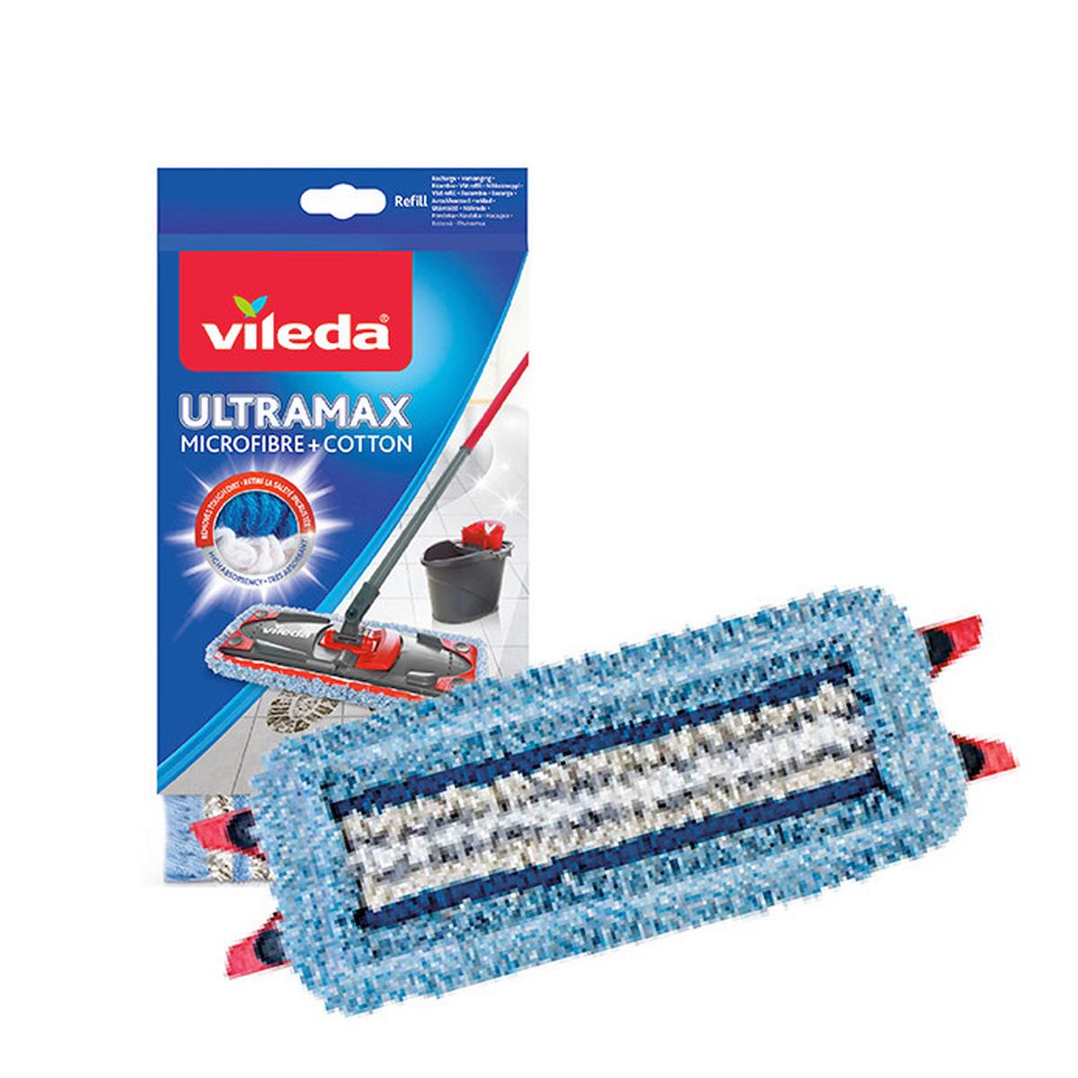 Náhradný návlek na mop ULTRAMAX VILEDA - červená, Konventionell, textil/plast (14/24.5/2cm)