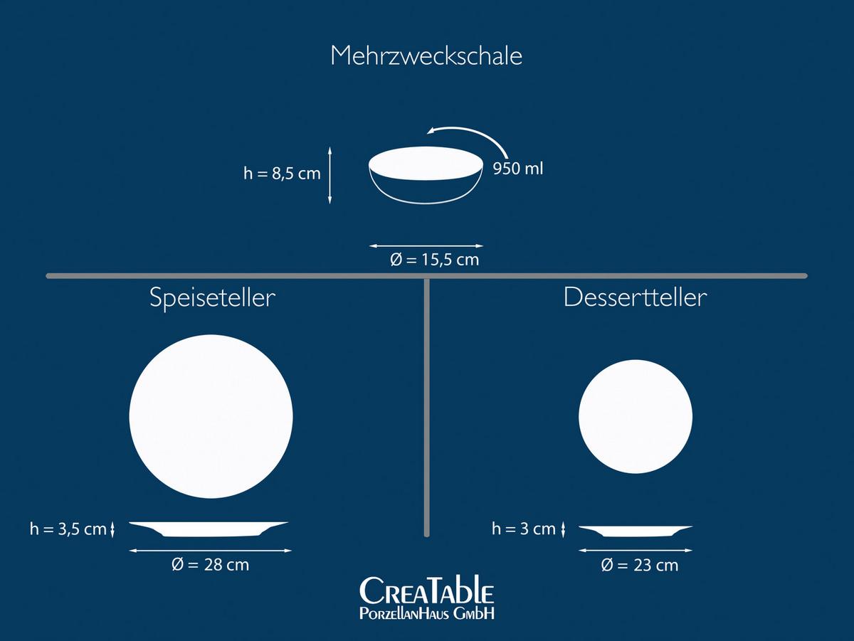 Tafelservice Lemona 12--Teilig., Multicolor - Multicolor, Basics, Keramik - Creatable