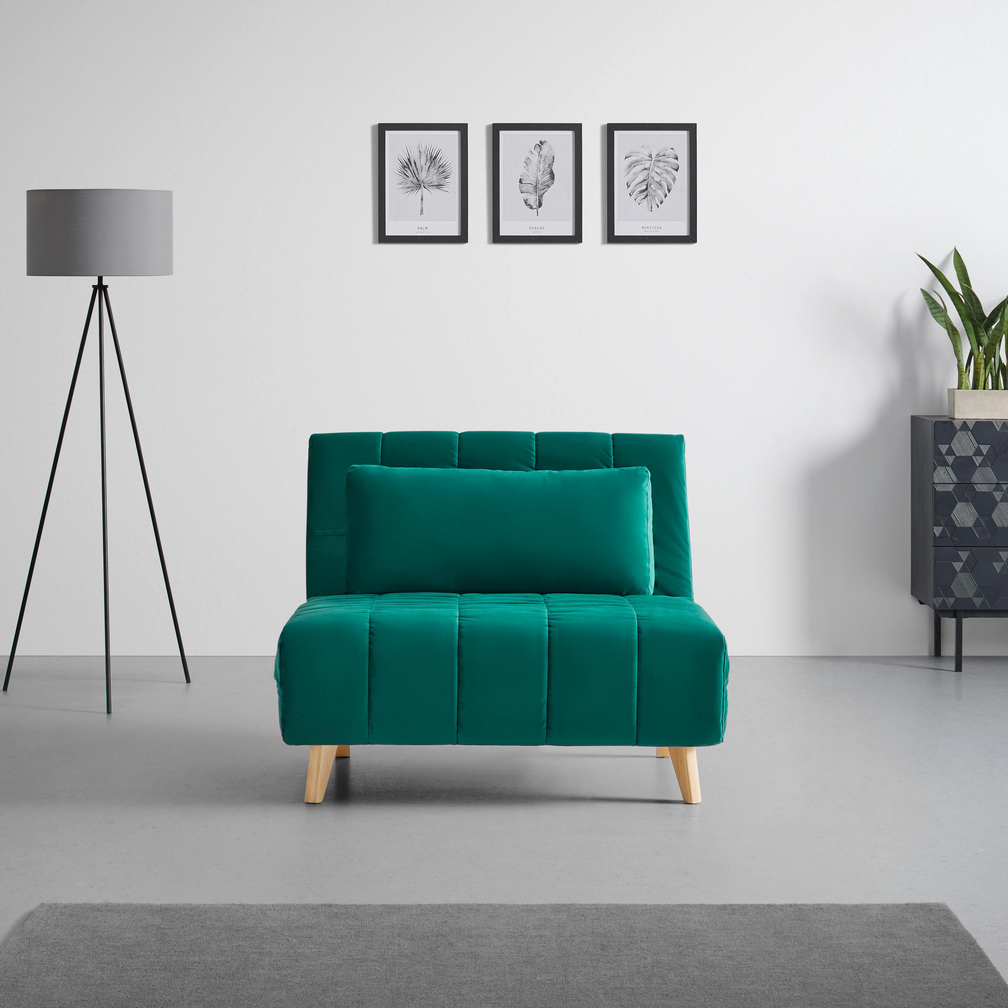 Rozkladacie Kreslo Levin - Zelené - zelená, Moderný, drevo/textil (103/94/82cm) - P & B