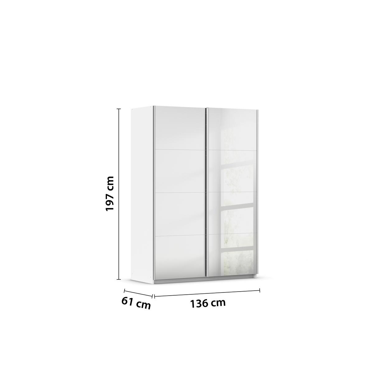 Schwebetürenschrank Subito - Weiß, MODERN, Holzwerkstoff (136/197/61cm) - Rauch Möbel