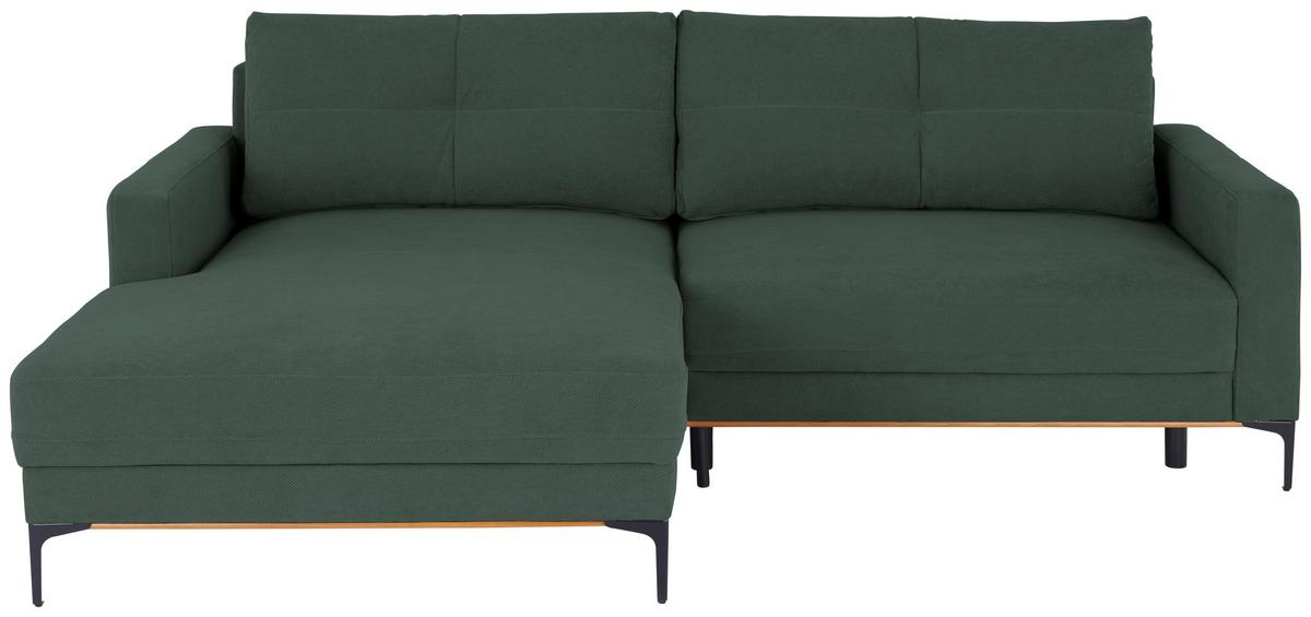 Rohová sedačka BERGAMO, levá, lesní zelená - černá/lesní zelená, Moderní, kov/textil (162/238cm) - Ondega
