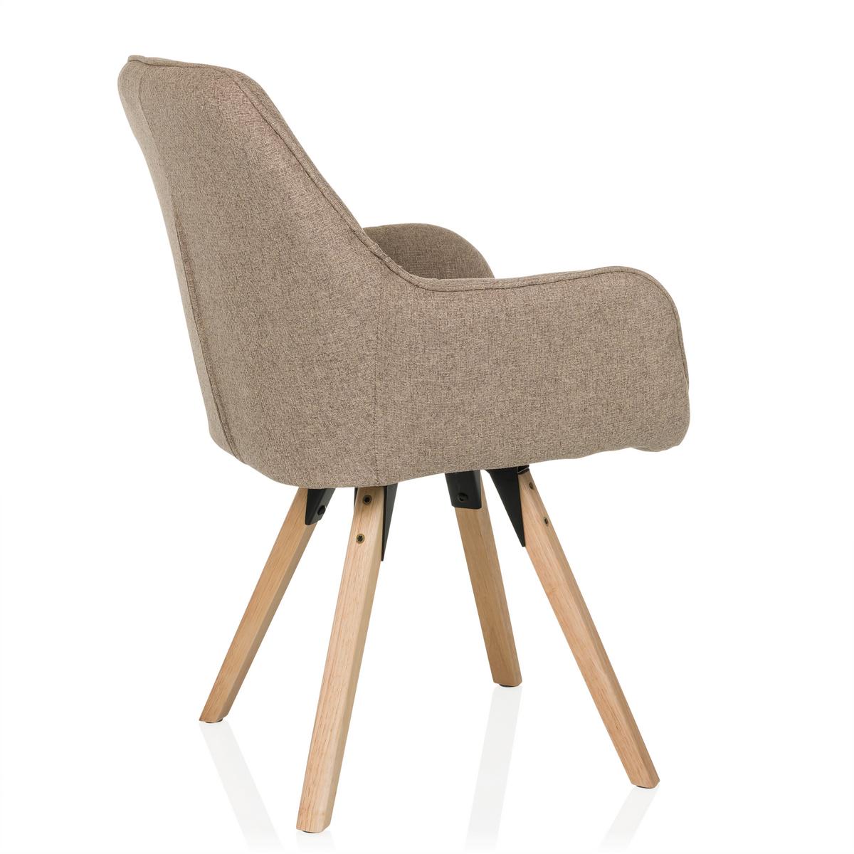 Armlehnstuhl Scandi Ted Beige B: 56 cm - Beige/Buchefarben, MODERN, Holz/Textil (56/84/62cm) - MID.YOU