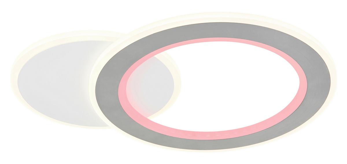 LED-Deckenleuchte 2700-6000k - Hellgrau/Schwarz, Design, Kunststoff/Metall (51/38/4cm) - Globo