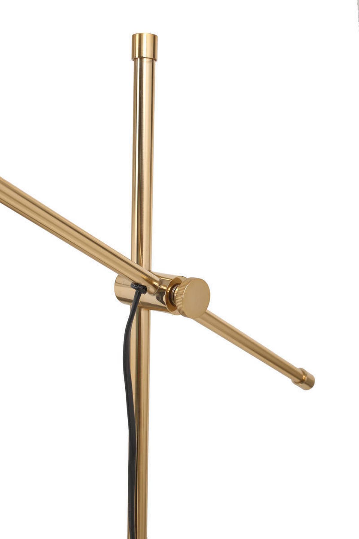 Stehlampe Celeste Braun/ Goldfarben mit Flexarm - Goldfarben/Braun, Trend, Kunststoff/Stein (58/138/18cm) - Kayoom