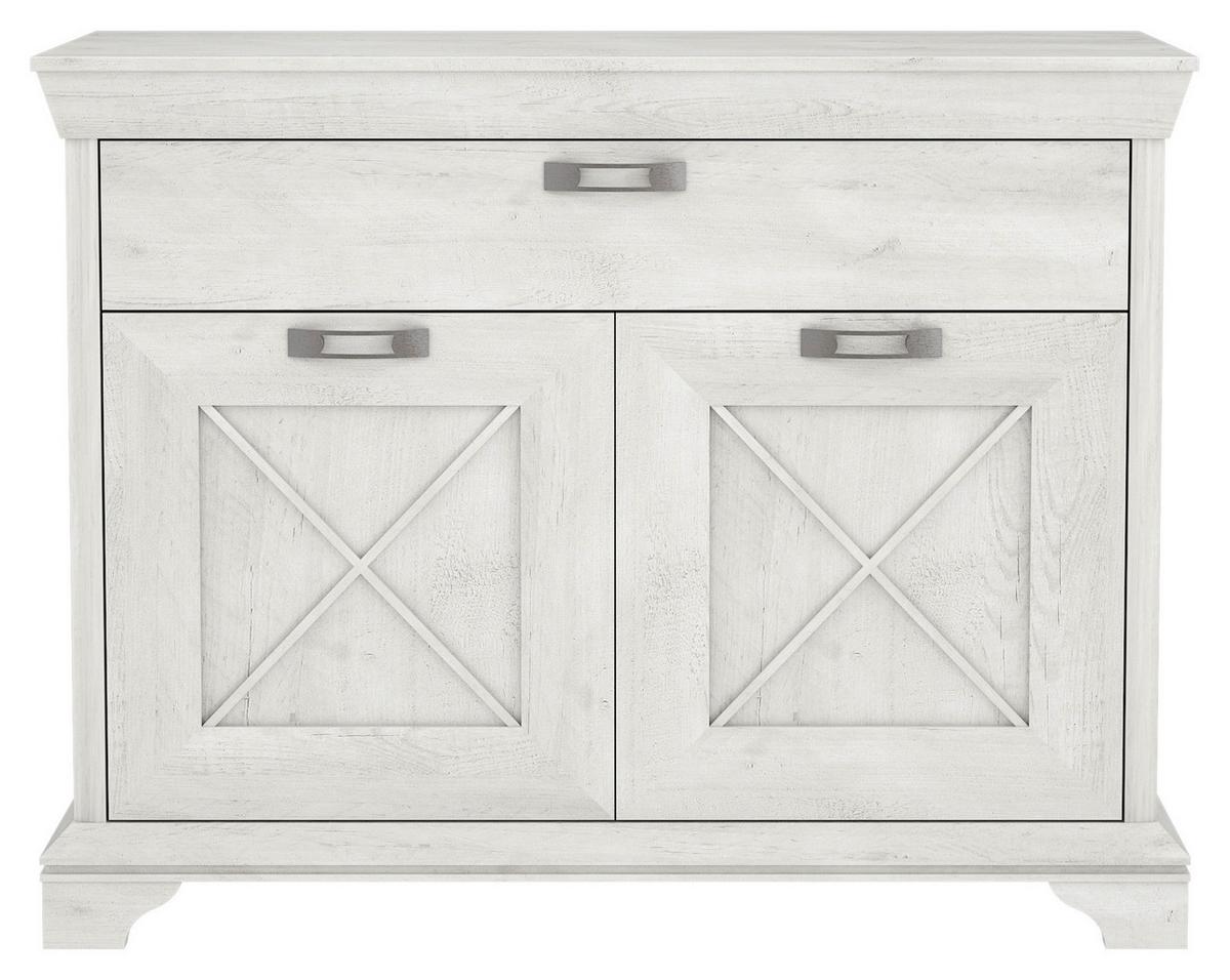 Sideboard B: 123,3 cm Kashmir, Pinienfarben/Weiß - Weiß/Pinienfarben, ROMANTIK / LANDHAUS, Holzwerkstoff/Kunststoff (123,3/95,9/48,2cm) - MID.YOU