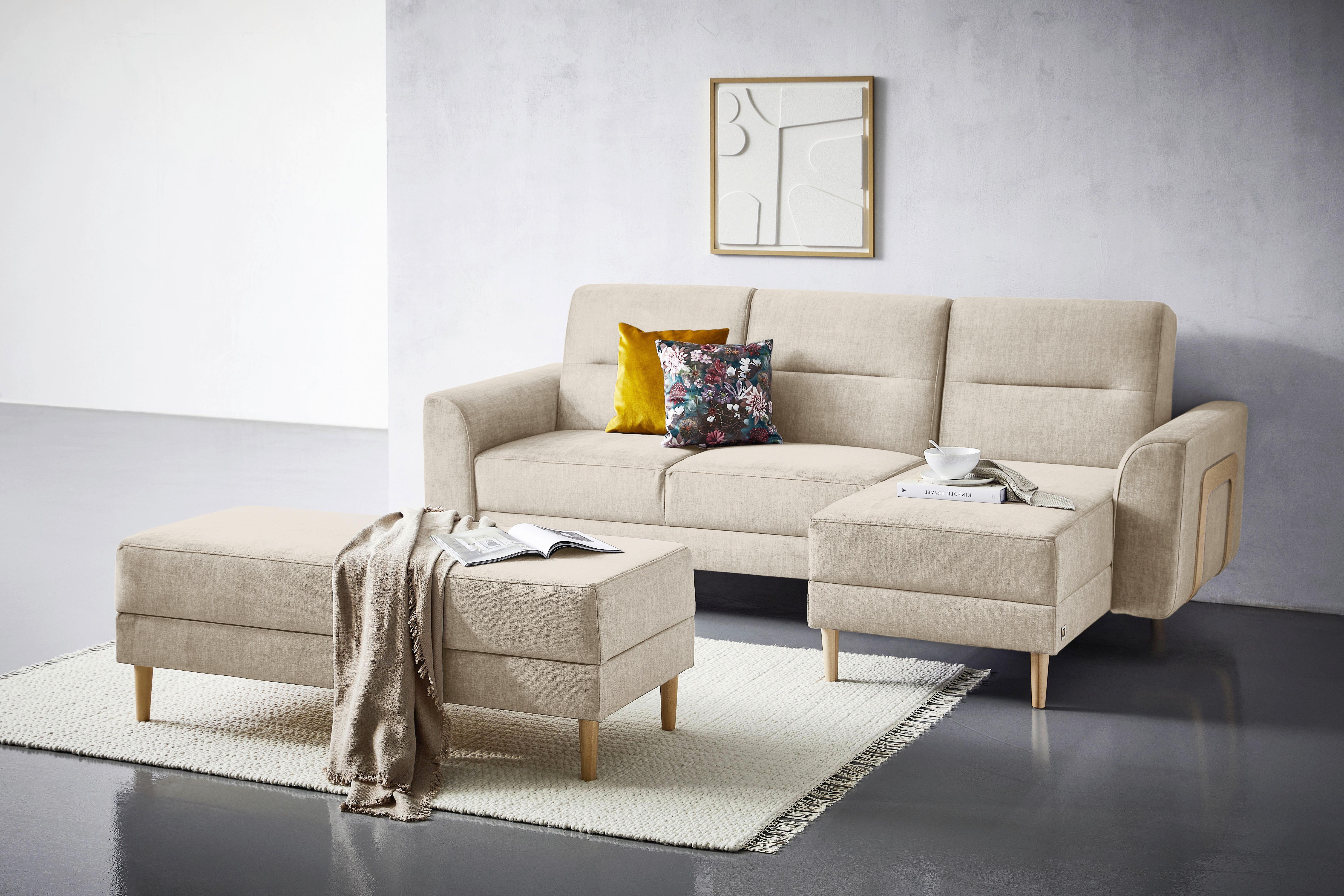 Hocker Freda Mit Stauraum Velours Beige H: 48 Cm - Beige/Naturfarben, MODERN, Textil (135/48/57cm) - Max Winzer