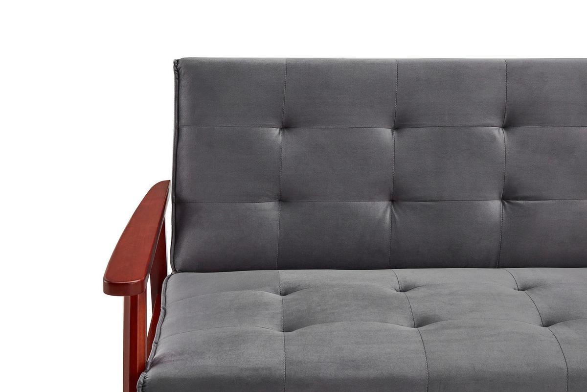 Schlafsofa Dunkelgrau B: 190 Cm - Kirschbaumfarben/Dunkelgrau, MODERN, Holz/Textil (190/81/85cm) - Livetastic