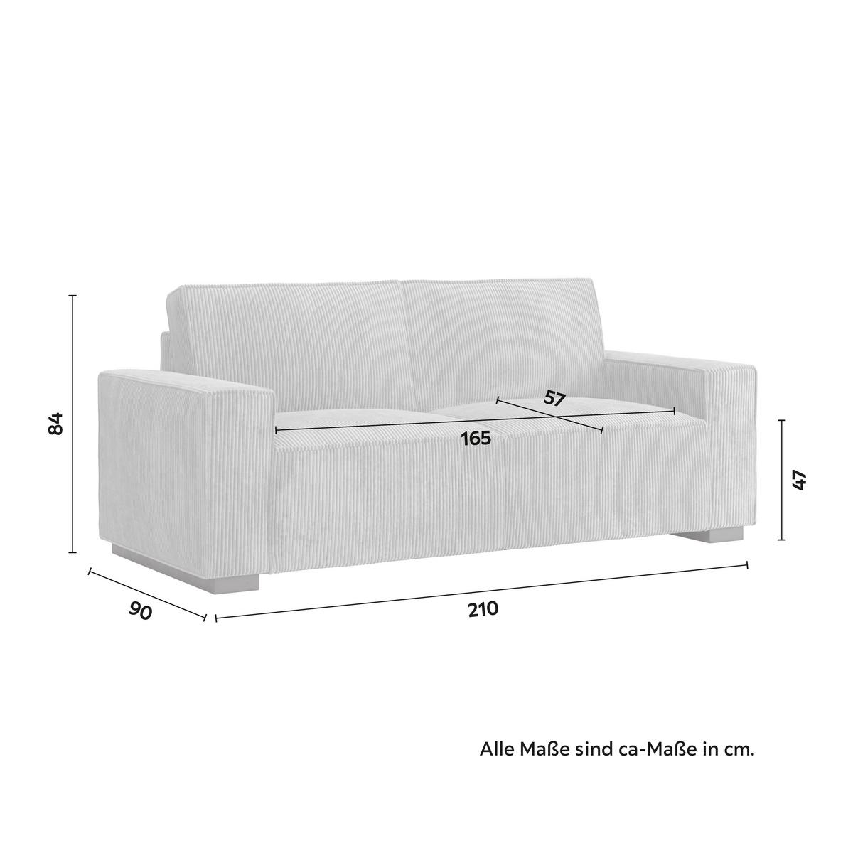 Třímístná pohovka LIAM, béžová - černá/béžová, Moderní, dřevo/textil (210/84/90cm) - Bessagi Home