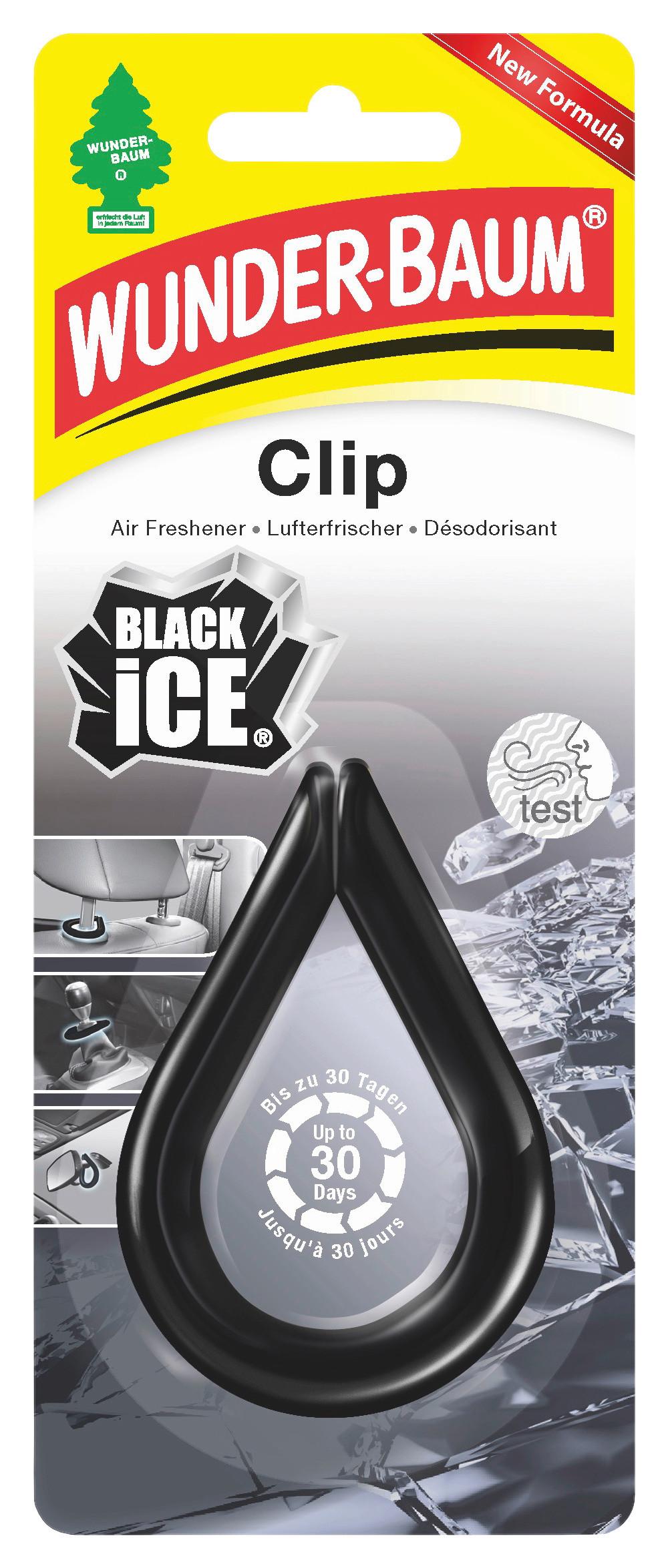 Wunderbaum Clip Black Ice Duft 1 Stk - MODERN, Kunststoff (8/19/0,5cm) - Wunderbaum