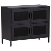 Sideboard Nett - Schwarz, Design, Metall (90/75/40cm) - Livetastic