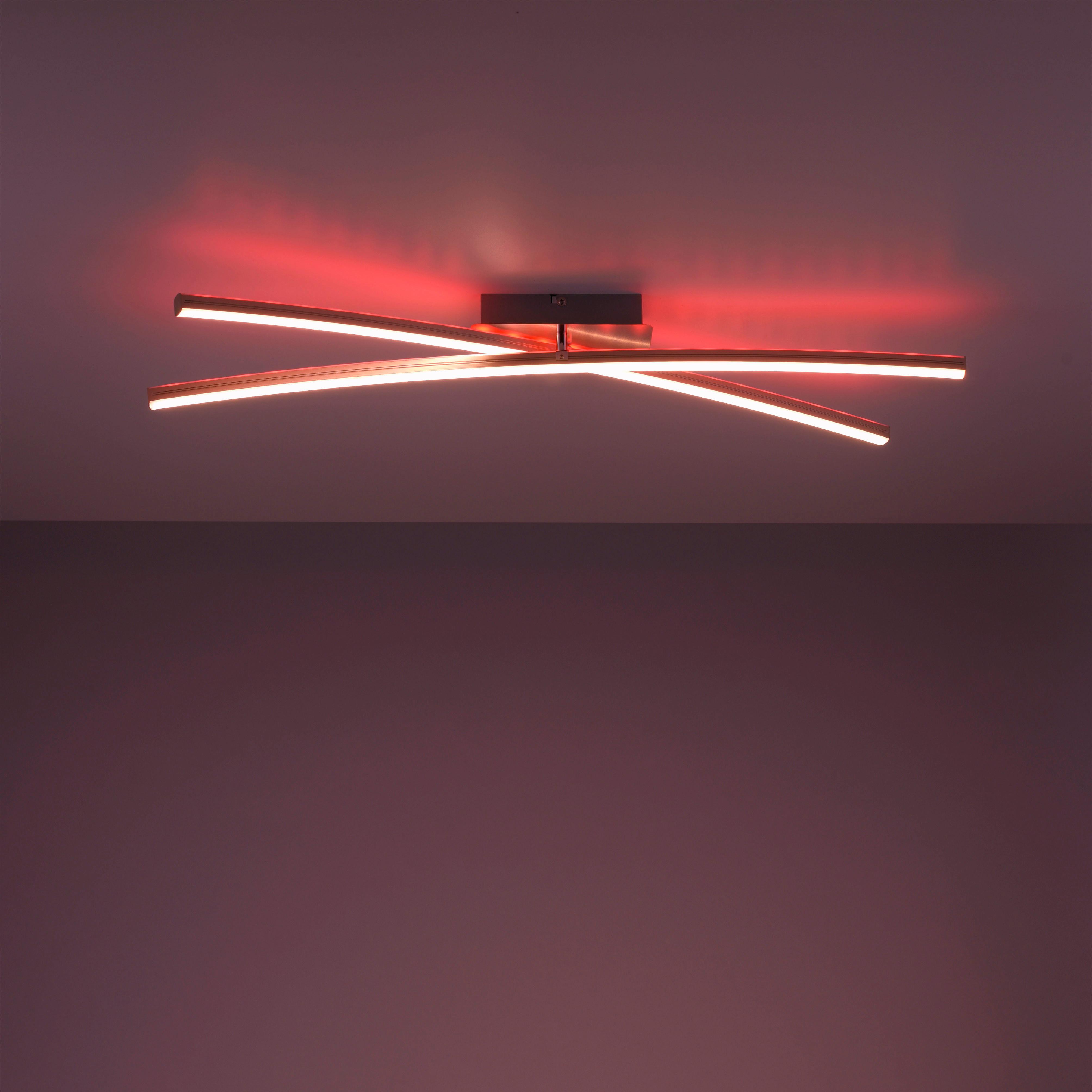 LED-Deckenleuchte ALINA aus Metall/Kunststoff in Silberfarben mit 4 Armen Rot