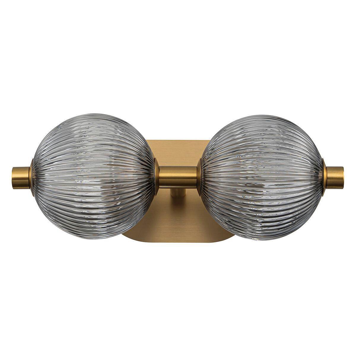 Falilámpa Qn-Palmas-2w-Bg - aranyszínű, Konventionell, üveg/fém (15,1/39/20,3cm) - Elstead Lighting