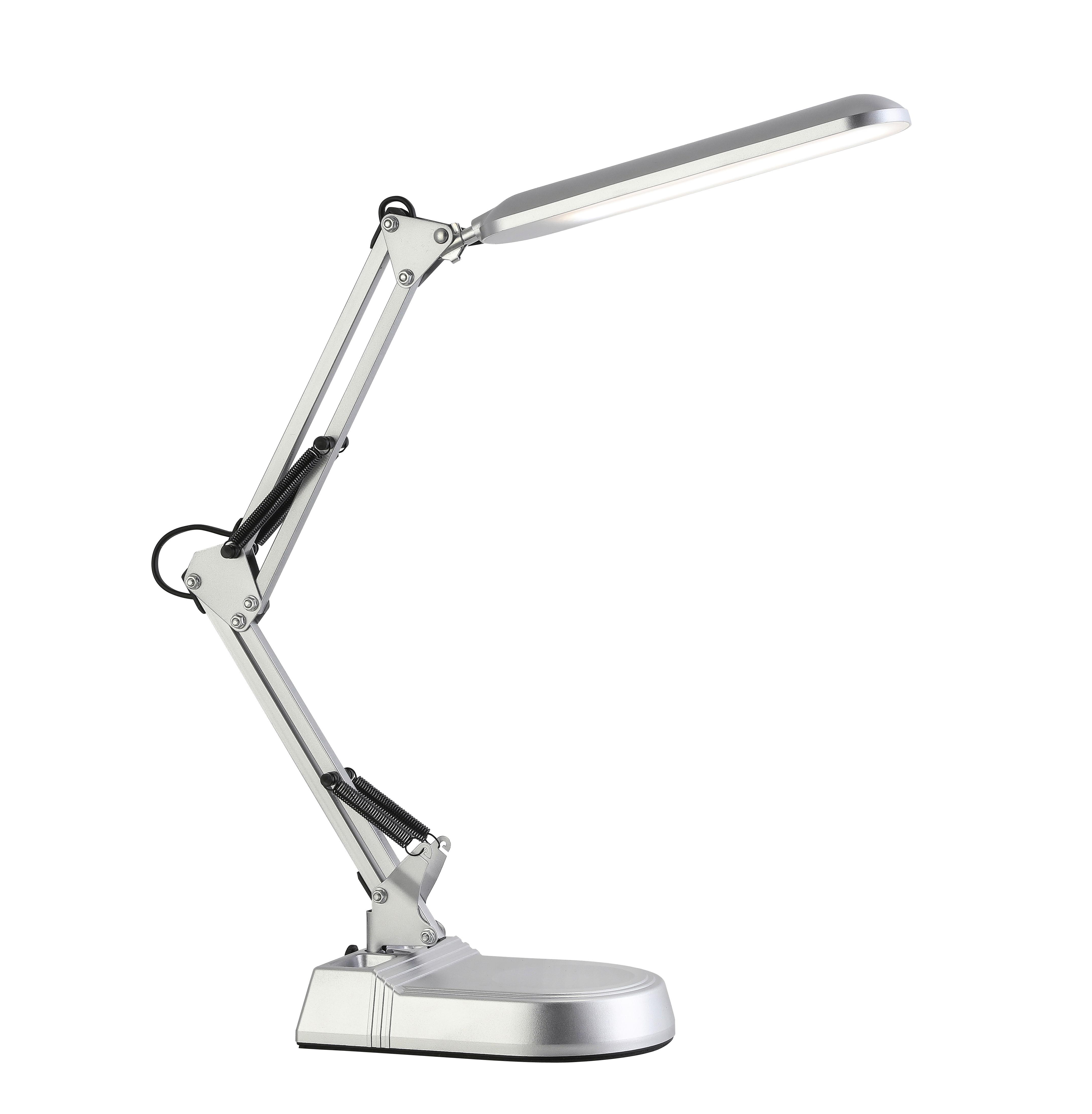 Íróasztallámpa Felix - ezüst/áttetsző, Modern, műanyag/fém (20/15/56cm) - Luca Bessoni