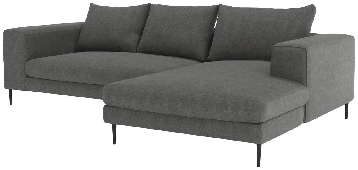 Ecksofa Aurora Ii - Dunkelgrau/Schwarz, MODERN, Textil (325/170cm) - Trendmanufaktur