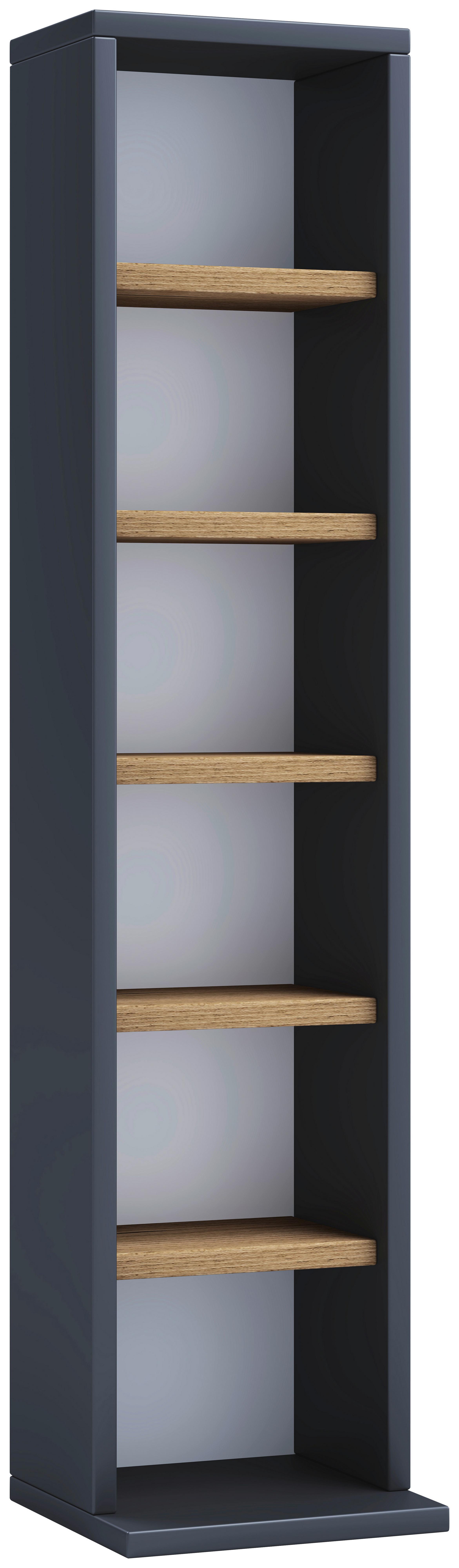 CD-Regal Elementa Schwarz, Eiche Dekor B: 21cm - Honigeiche/Schwarz, Basics, Holzwerkstoff (21/92/20cm) - MID.YOU