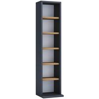 CD-Regal Elementa Schwarz, Eiche Dekor B: 21cm - Honigeiche/Schwarz, Basics, Holzwerkstoff (21/92/20cm) - MID.YOU