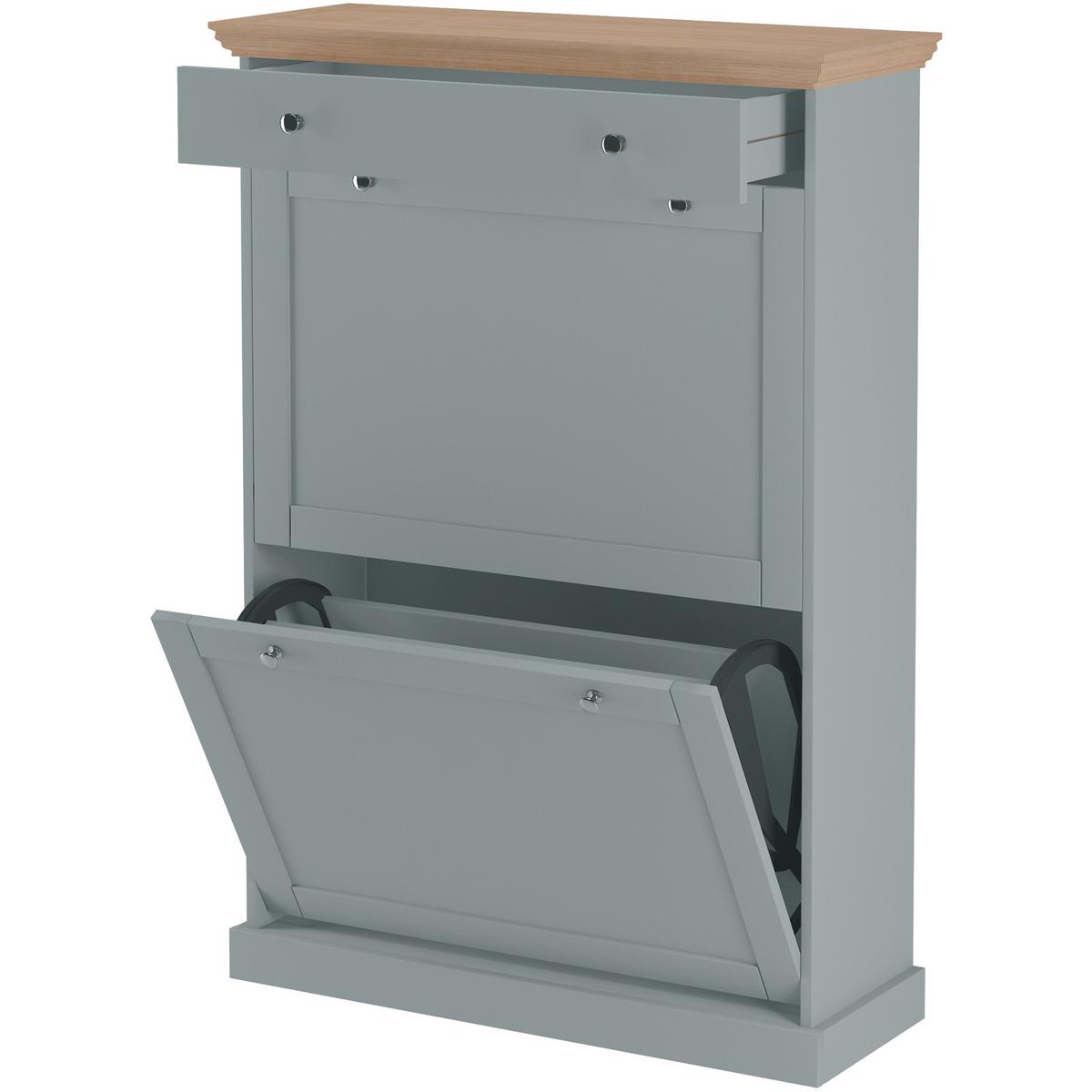 Schuhkipper Binz Grau/eiche Dekor B: 80 Cm - Eichefarben/Grau, Design, Holzwerkstoff (80/105/30cm) - MID.YOU