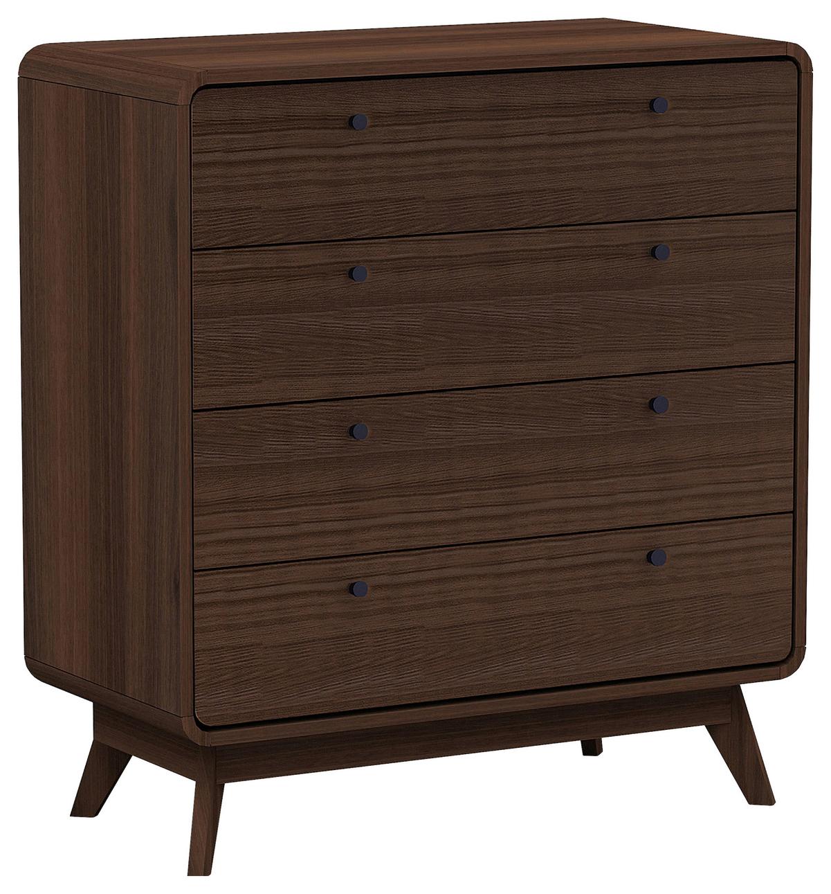 Kommode Cassie Braun/Walnussfarben 80 cm - Walnussfarben/Braun, Design, Holzwerkstoff (80/88/39cm) - MID.YOU