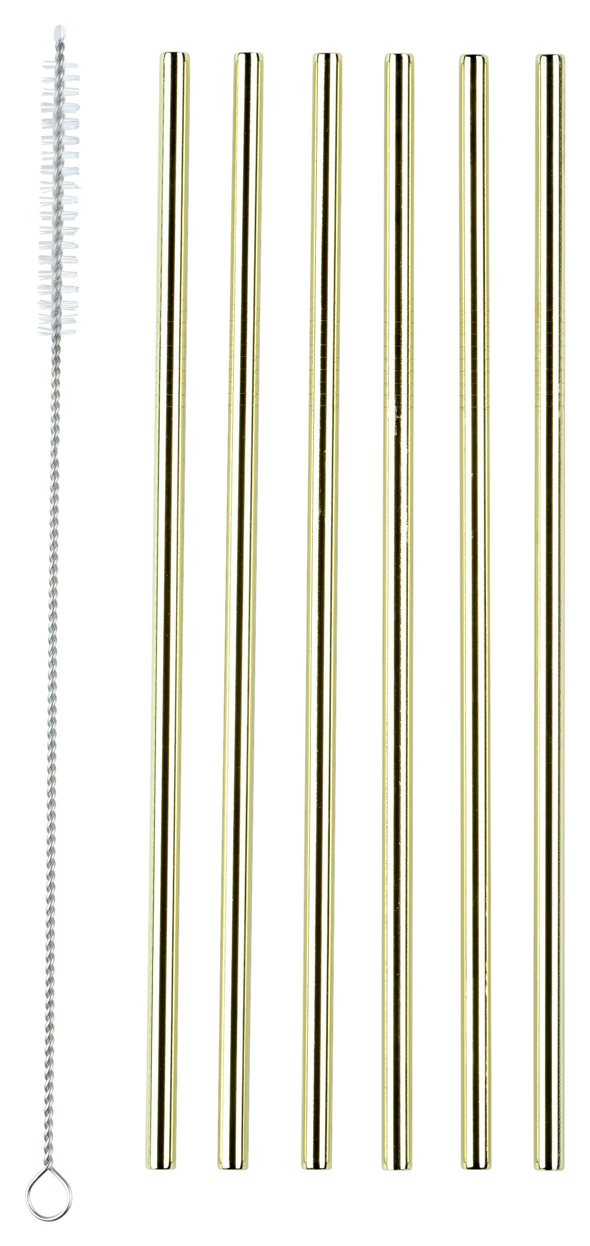 Trinkhalm Echtwerk Edelstahl-Trinkhalme - Goldfarben, Design, Metall (0,6/21,5cm) - Echtwerk