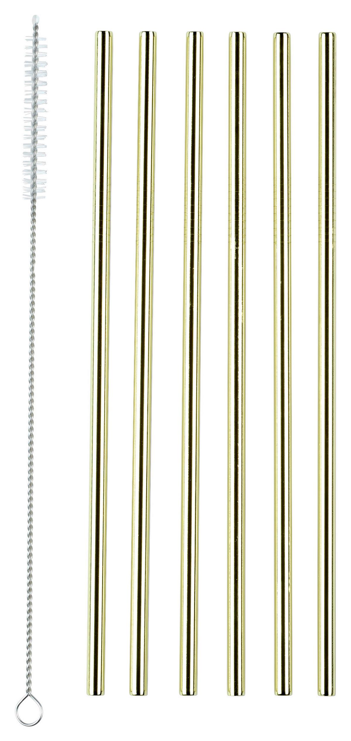 Trinkhalm Echtwerk Edelstahl-Trinkhalme - Goldfarben, Design, Metall (0,6/21,5cm) - Echtwerk