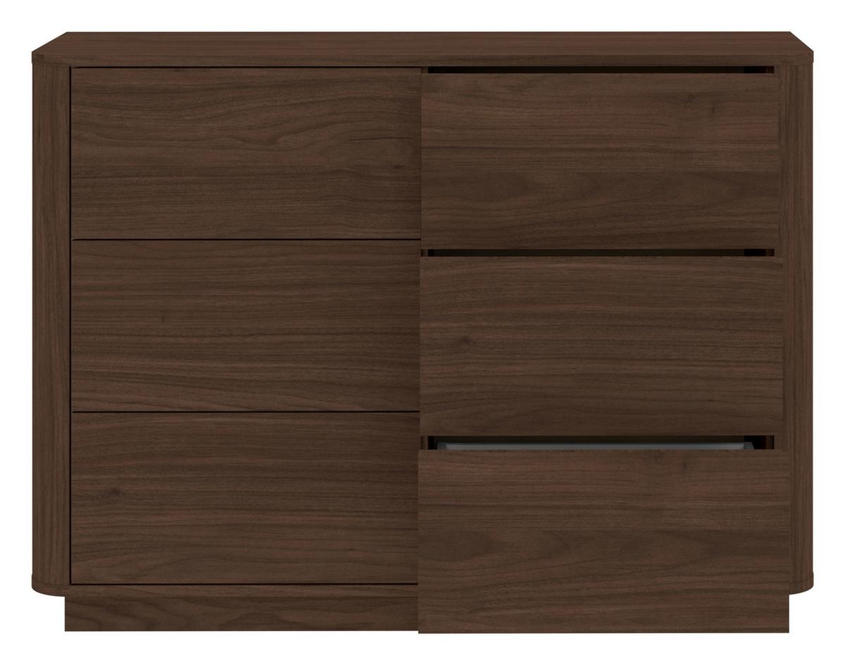 KOMMODE Mocha Walnussfarben B: 115,2cm - Walnussfarben/Schwarz, Design, Holzwerkstoff (115,2/85,5/40cm) - MID.YOU